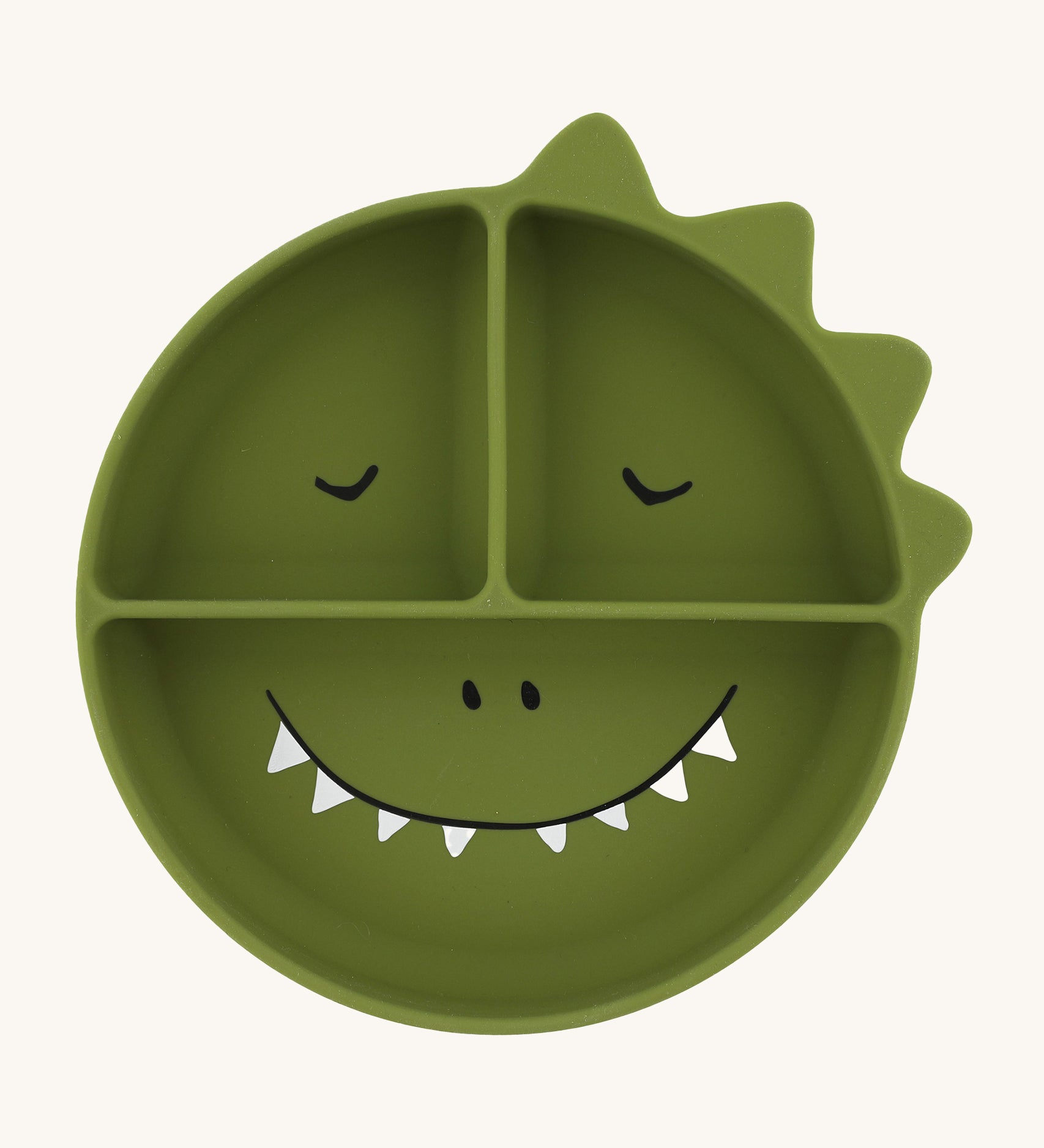 Trixie Animal Friends Silicone Divider Plate, green, Mr Dino. 