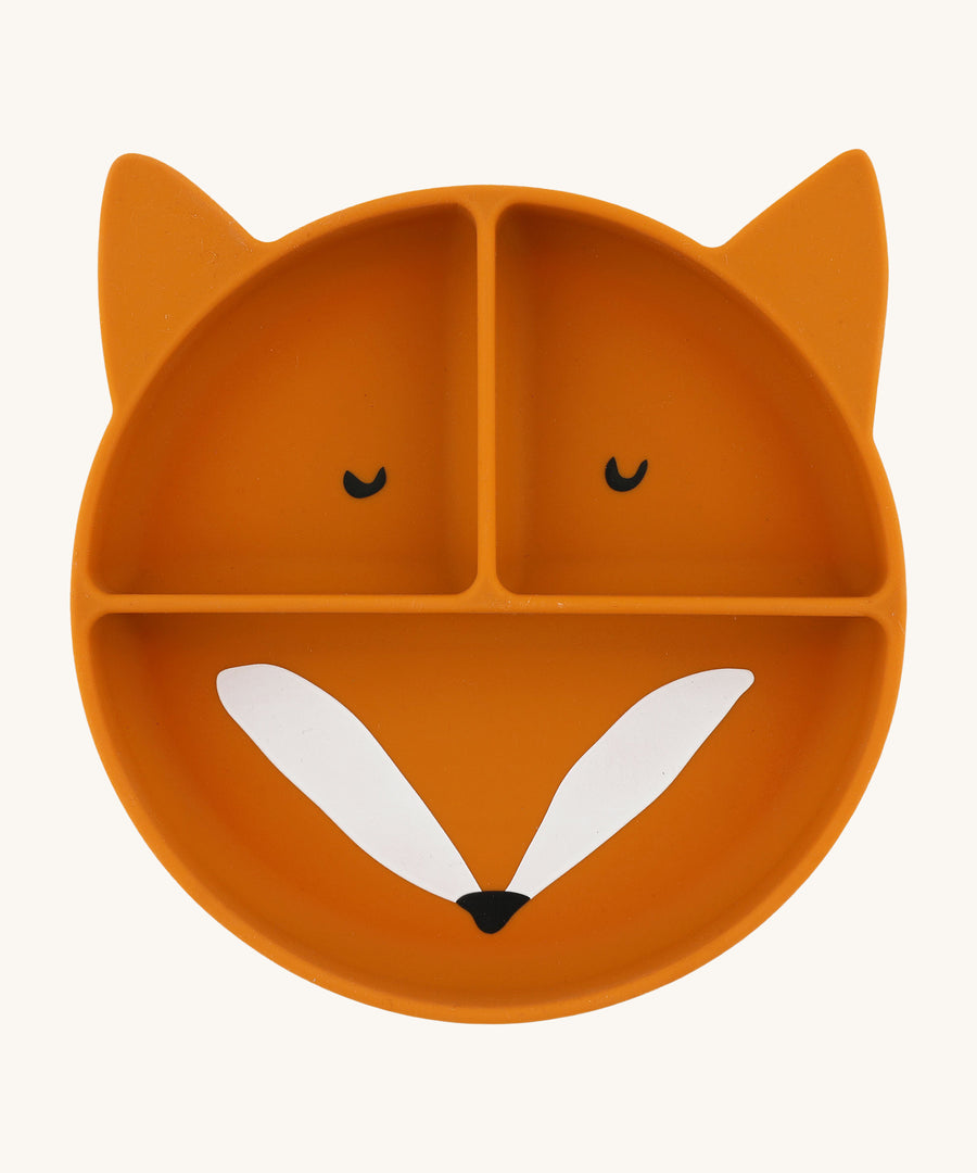 Trixie Animal Friends Silicone Divider Plate, orange, Mr Fox. 