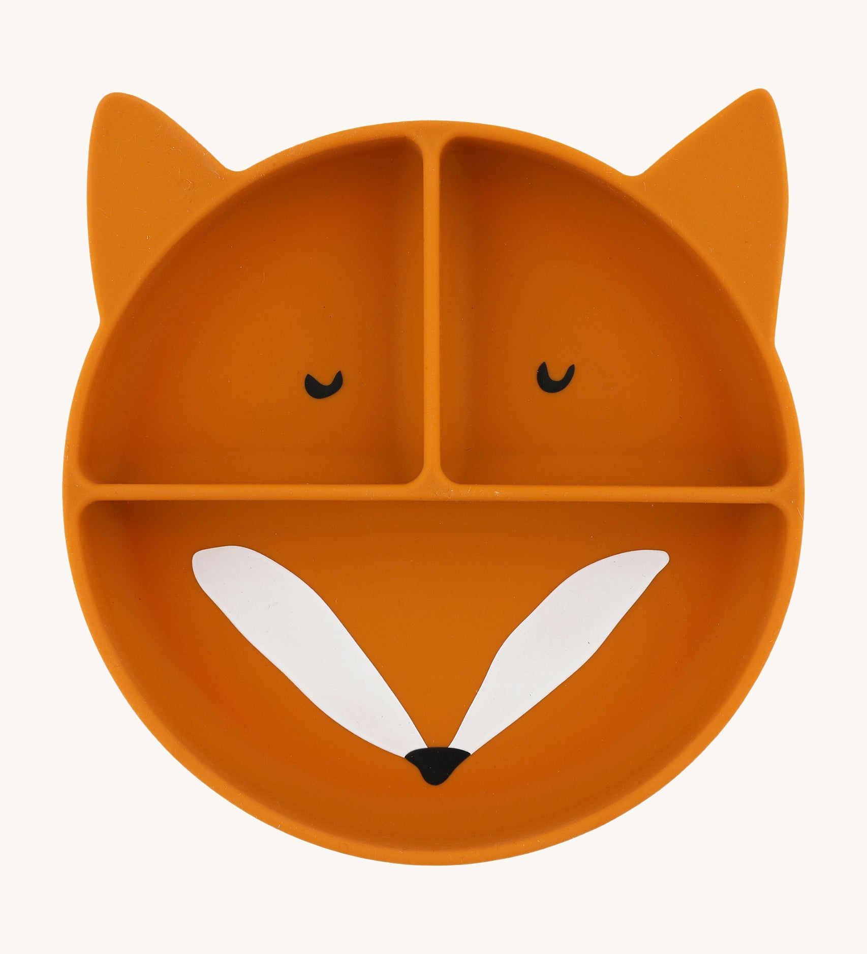 Trixie Animal Friends Silicone Divider Plate, orange, Mr Fox. 