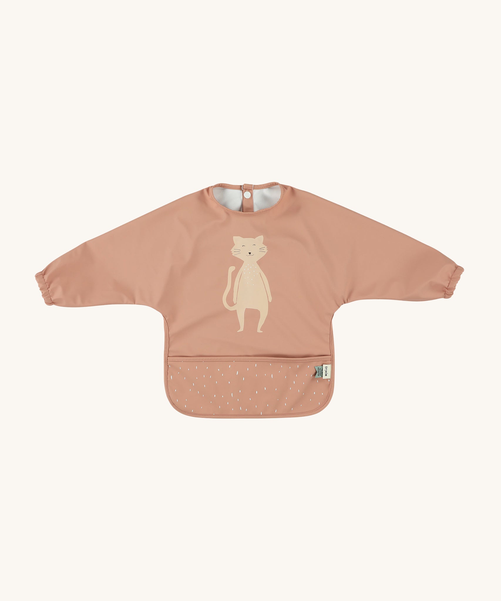 Trixie Animal Friends Waterproof Long Sleeve Bib, pink, Mrs Cat. 