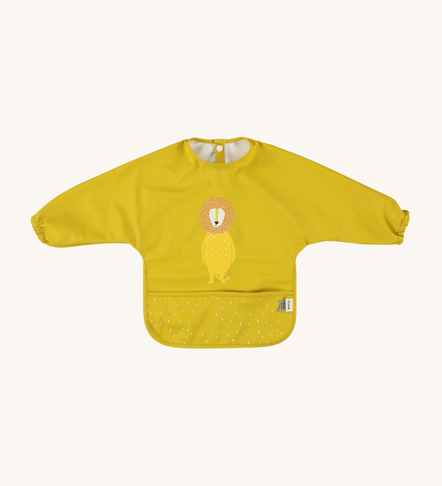 Trixie Animal Friends Waterproof Long Sleeve Bib, yellow, Mr Lion. 