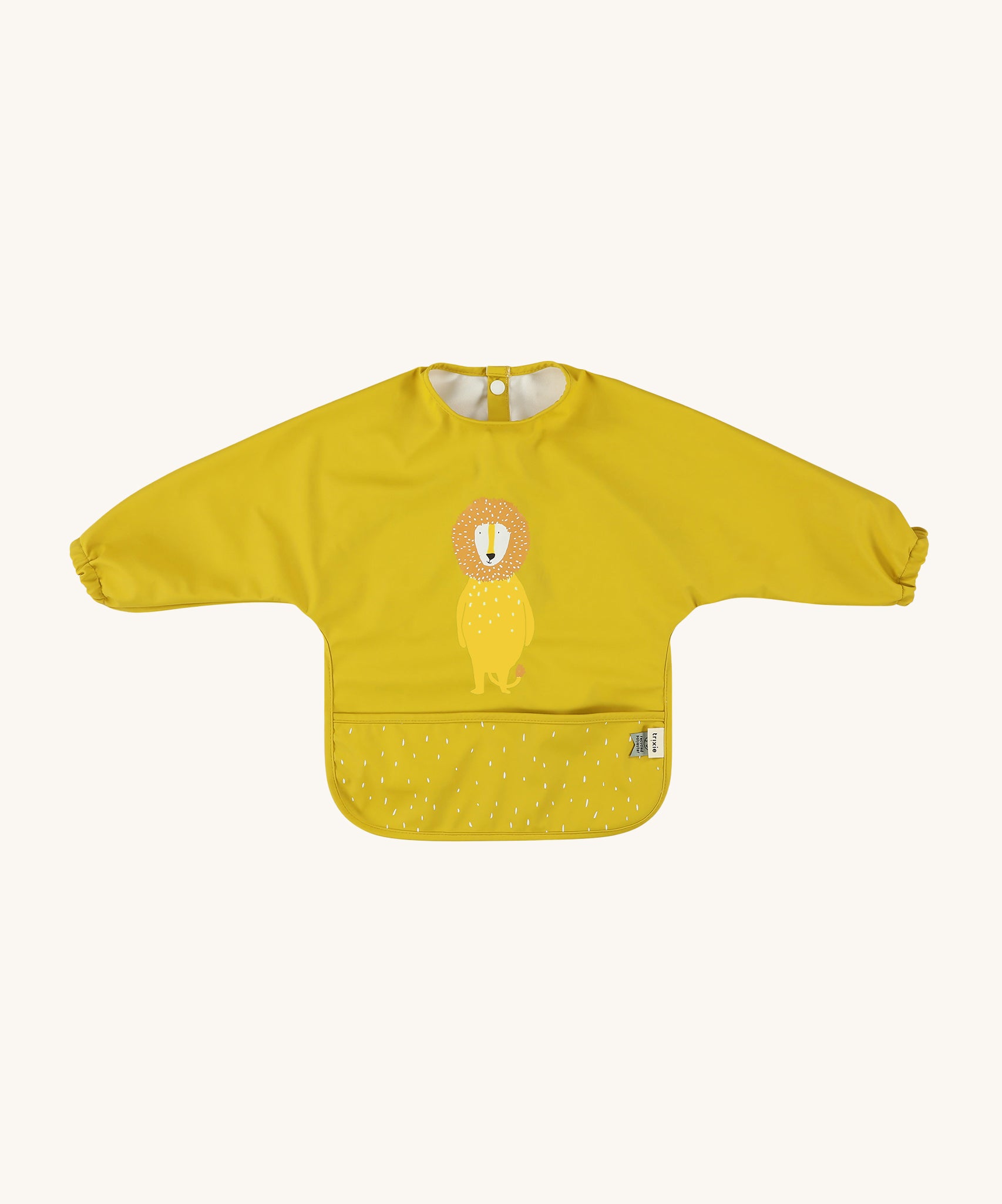 Trixie Animal Friends Waterproof Long Sleeve Bib, yellow, Mr Lion. 