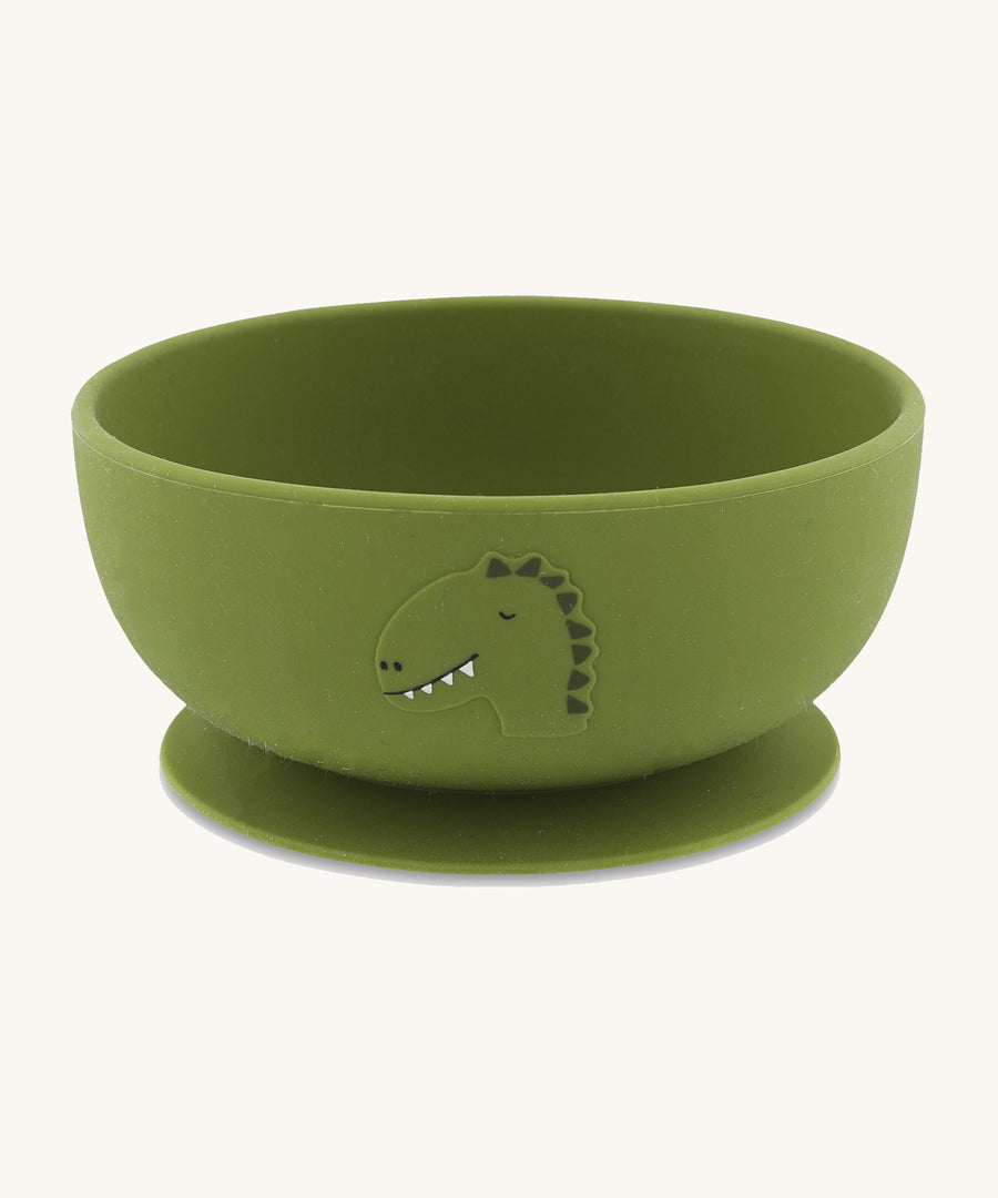 Trixie Animal Friends Silicone Suction Bowl, green, Mr Dino. 