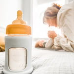 Hevea Wide Neck Glass Baby Bottle With Rubber Sleeve - 150ml