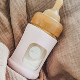 Hevea Wide Neck Glass Baby Bottle With Rubber Sleeve - 150ml