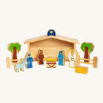 The Lanka Kade Deluxe Nativity Set toy on a cream background