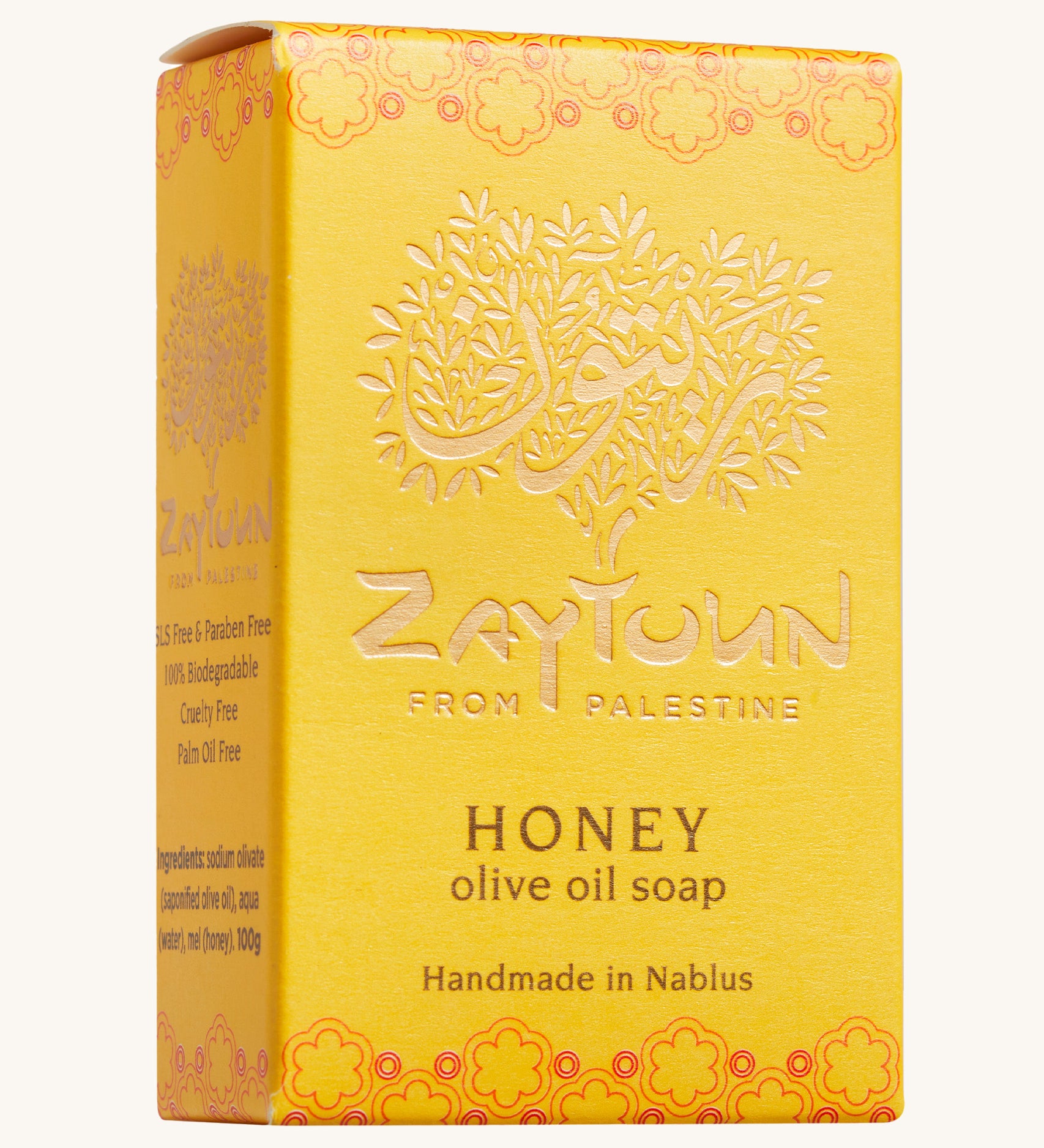 Zaytoun Pure Olive Oil Soap - Honey 100g, from Palestine