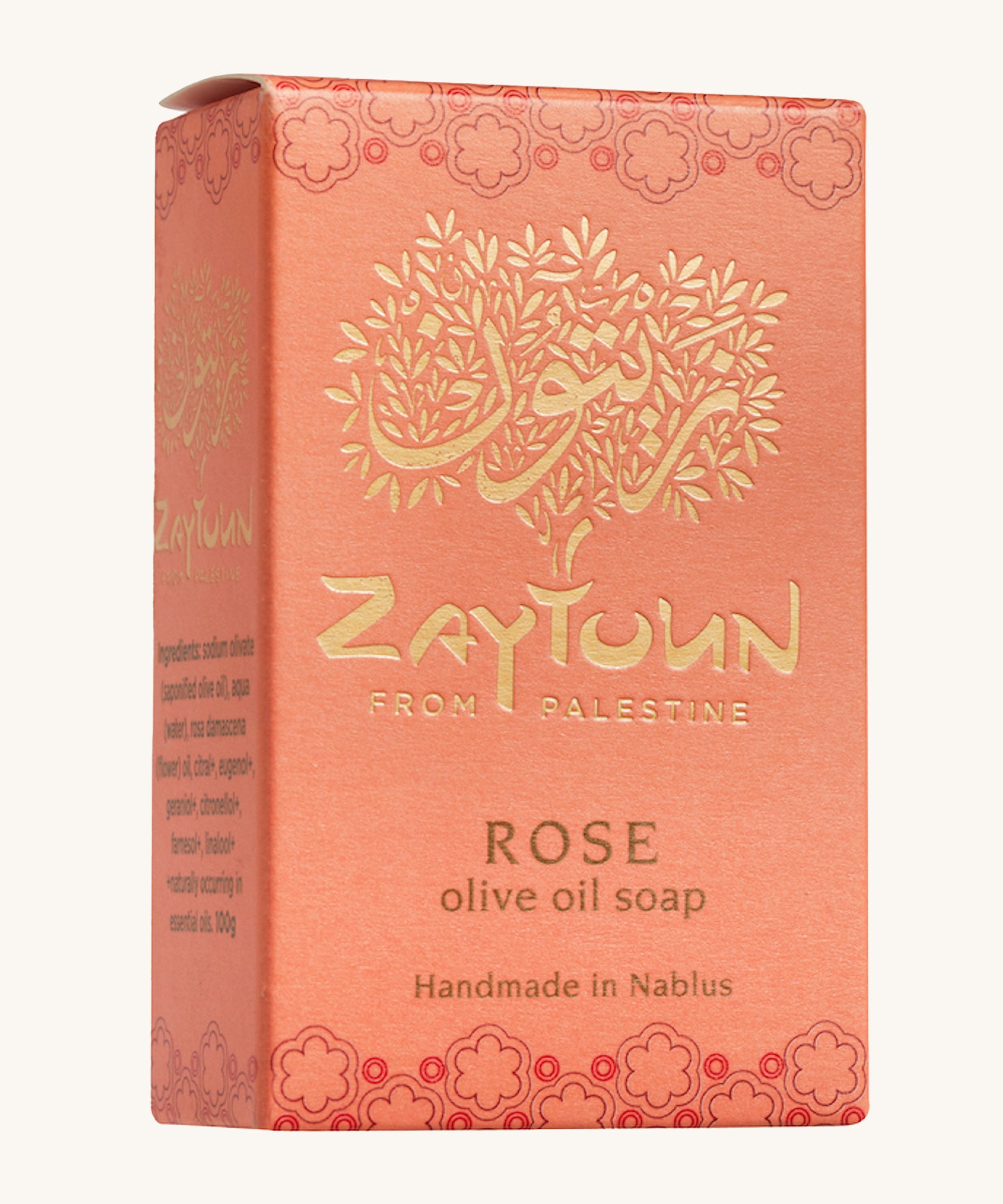 Zaytoun Pure Olive Oil Soap - Rose 100g box