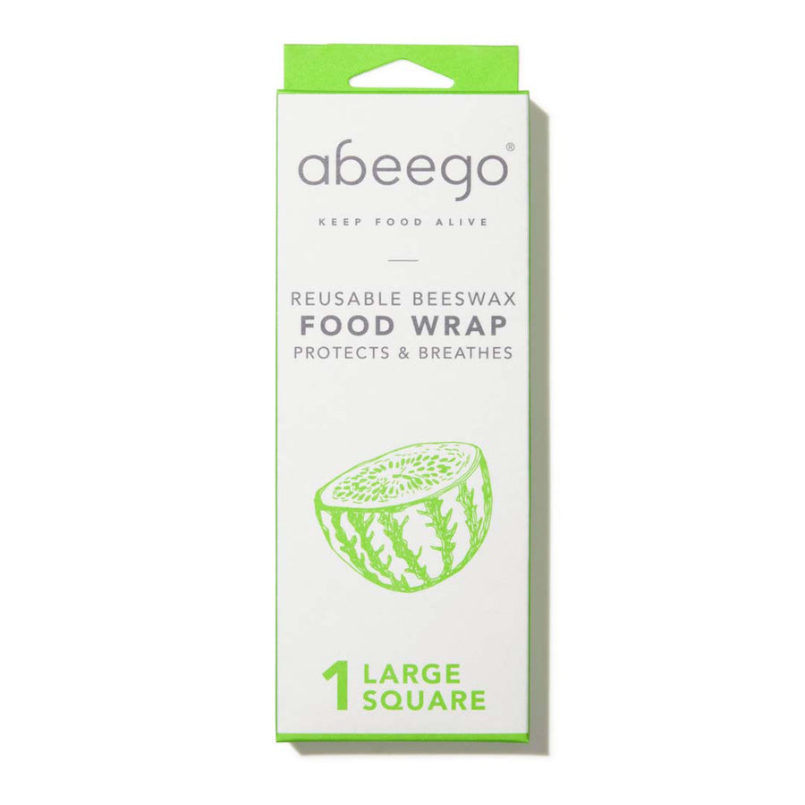 Abeego large natural beeswax food wrap box on a white background