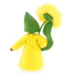 Ambrosius Yellow Calendula black skin fairy doll on a white background