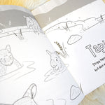 Adorable Animals Around the World Colouring Book on a white background