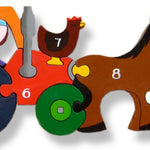 Ferme en bois de puzzles alphabet