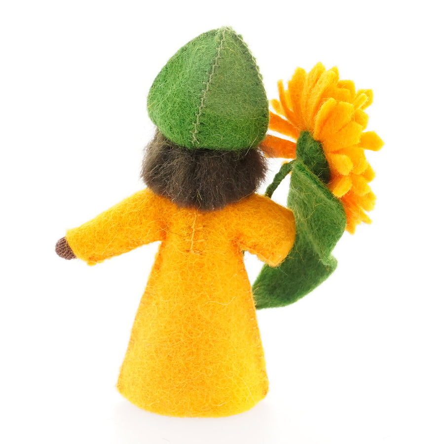 Ambrosius Orange Calendula black skin fairy doll on a white background