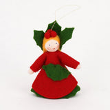 Ambrosius Holly Hanging Decoration White Skin 7-8cm