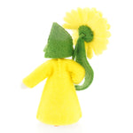 Ambrosius Yellow Calendula white skin fairy doll on a white background