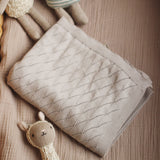 Avery Row Wave Knit Baby Blanket - Mist