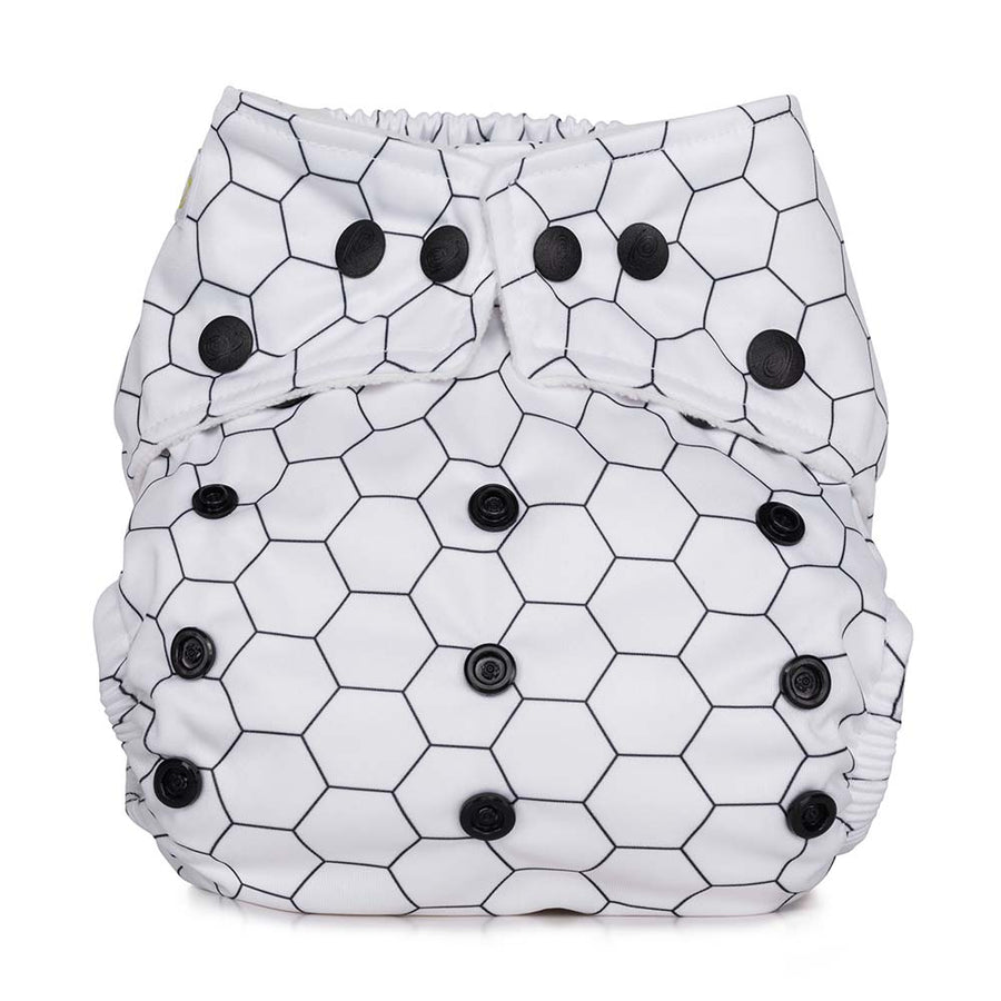 Baba & Boo honeycomb design one size pocket nappy. 