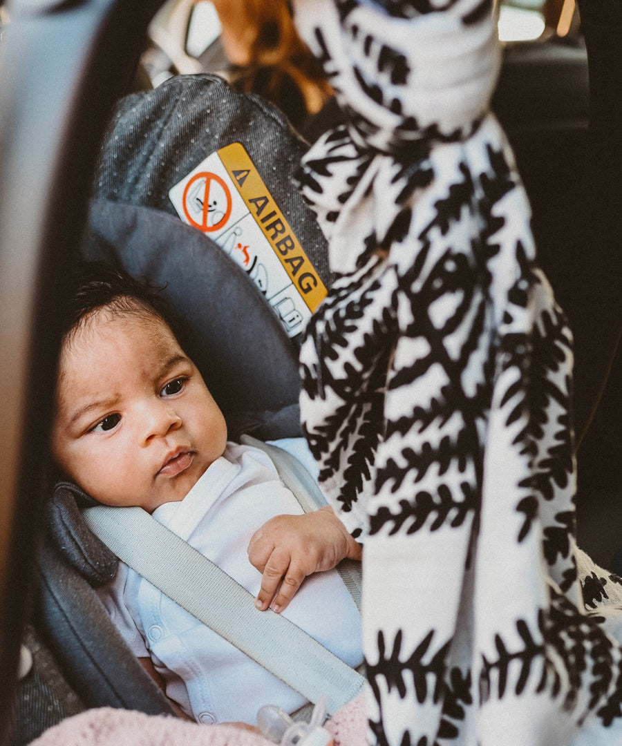 A baby in a car seat