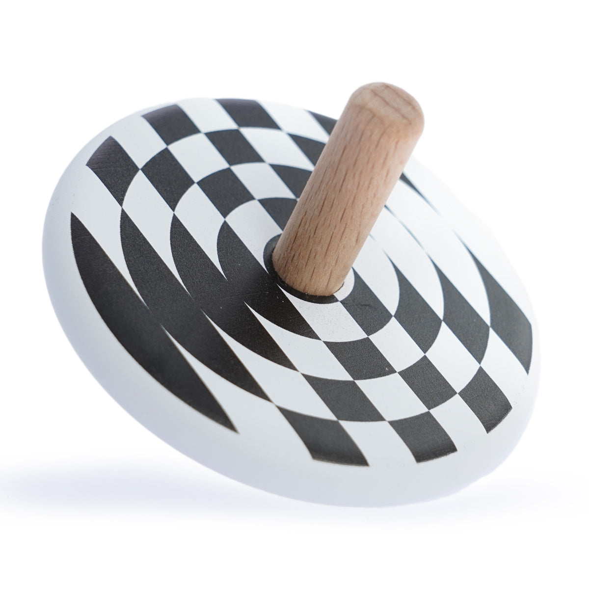 Bajo plastic-free wooden latern illusion spinning top toy on a white background