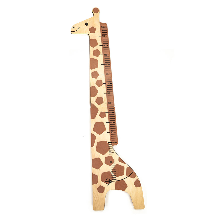 Bajo eco-friendly wooden giraffe height measuring chart on a white background