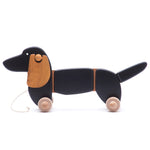 Bajo Dachshund Pull Along Toy - Black Oak