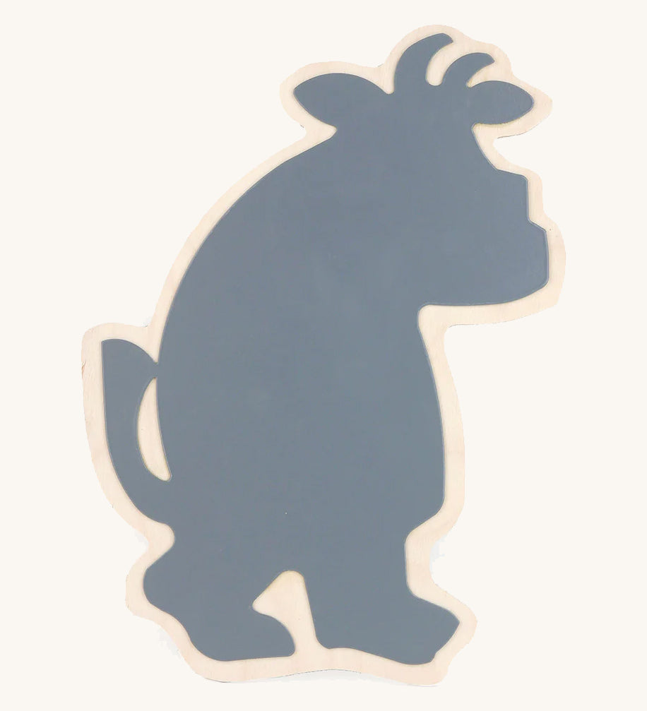 A wooden Gruffalo magnet board on a cream background.