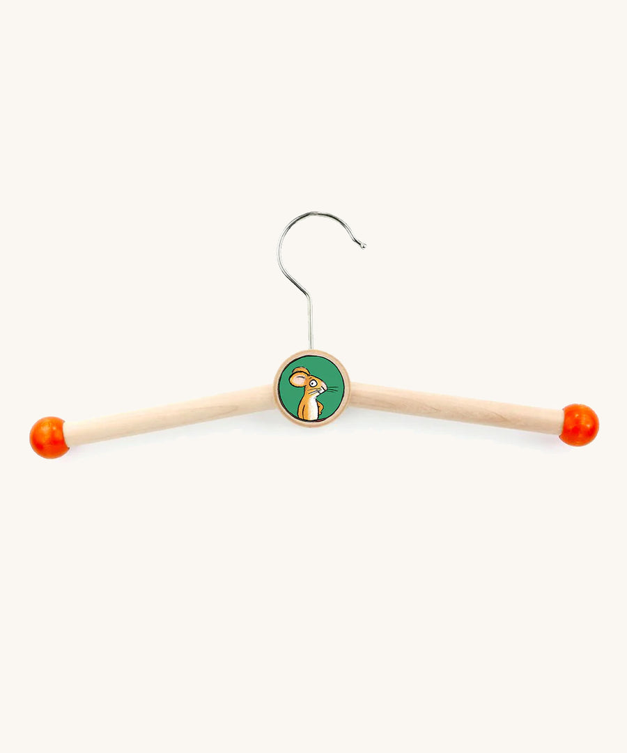 a bajo gruffalo mouse childrens hanger on a cream background