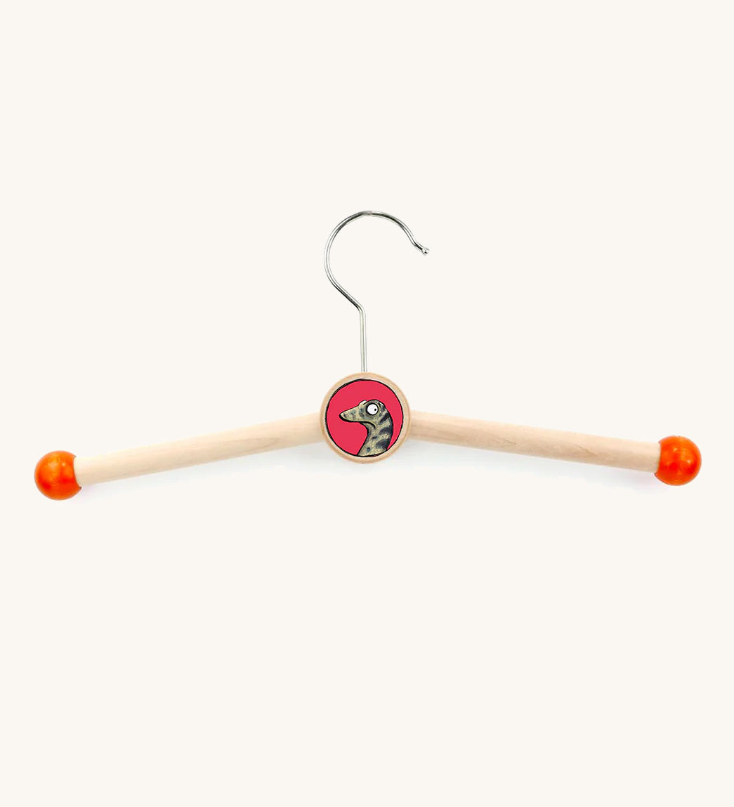 a bajo gruffalo snake childrens hanger on a cream background