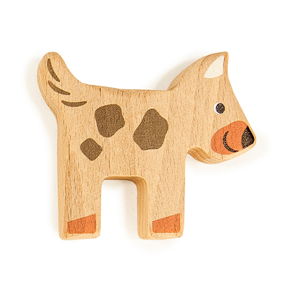 Bajo children's natural wooden goat animal figure on a white background