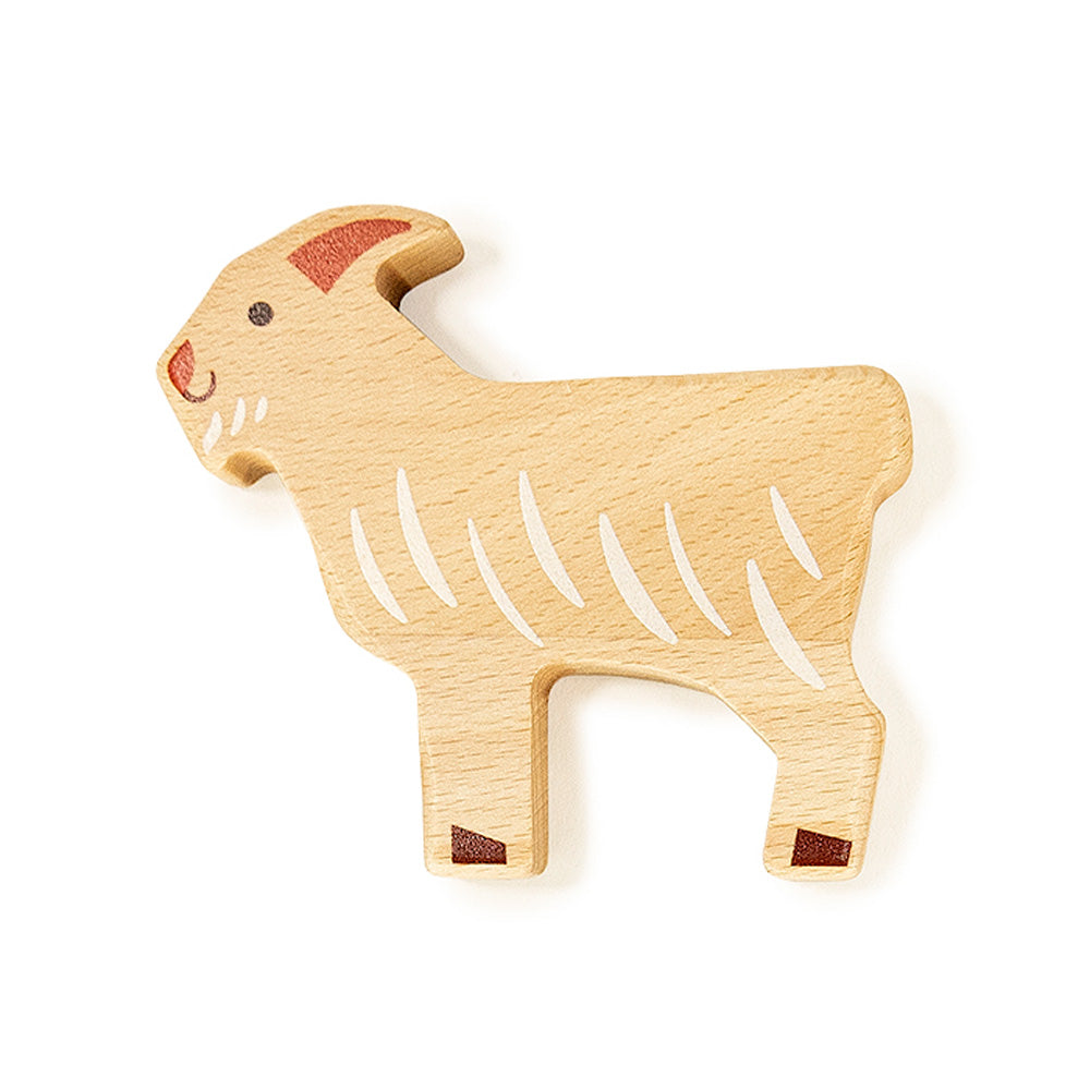 Bajo children's natural wooden sheep animal figure on a white background