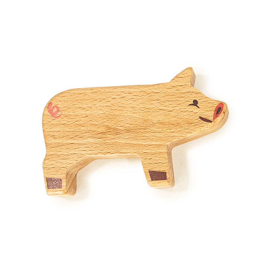 Bajo children's natural wooden sheep animal figure on a white background