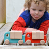 Camion Bajo avec blocs - Rouge