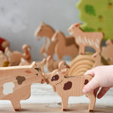 Bajo The Farm - 14 Wooden Farm Animals Set