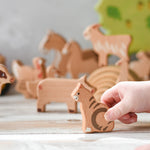 Bajo The Farm - 14 Wooden Farm Animals Set