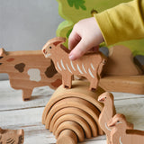 Bajo The Farm - 14 Wooden Farm Animals Set