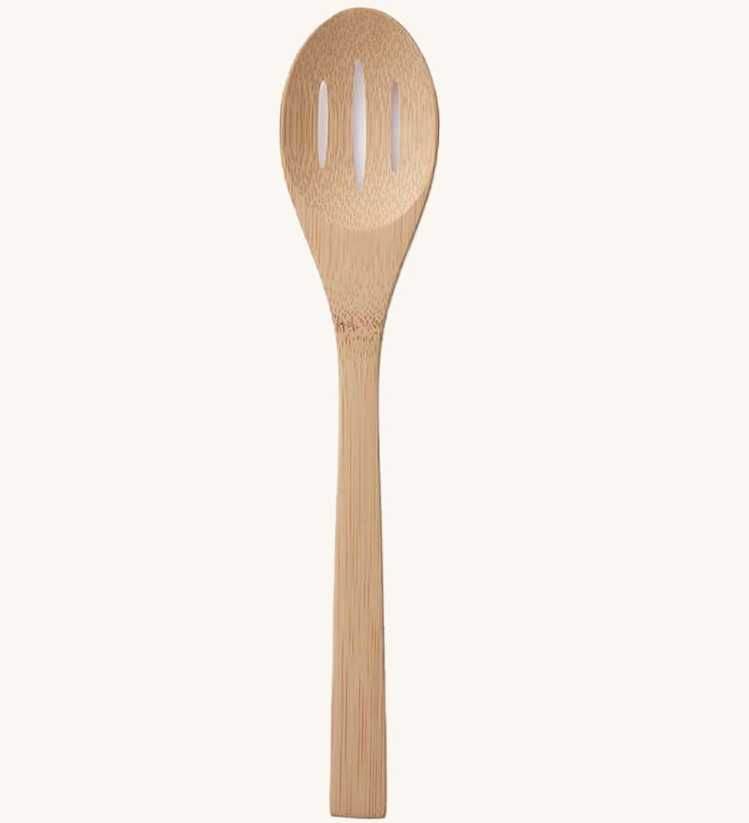 A Bambu Bamboo Give It A Rest Slotted Spoon on a plain background. 