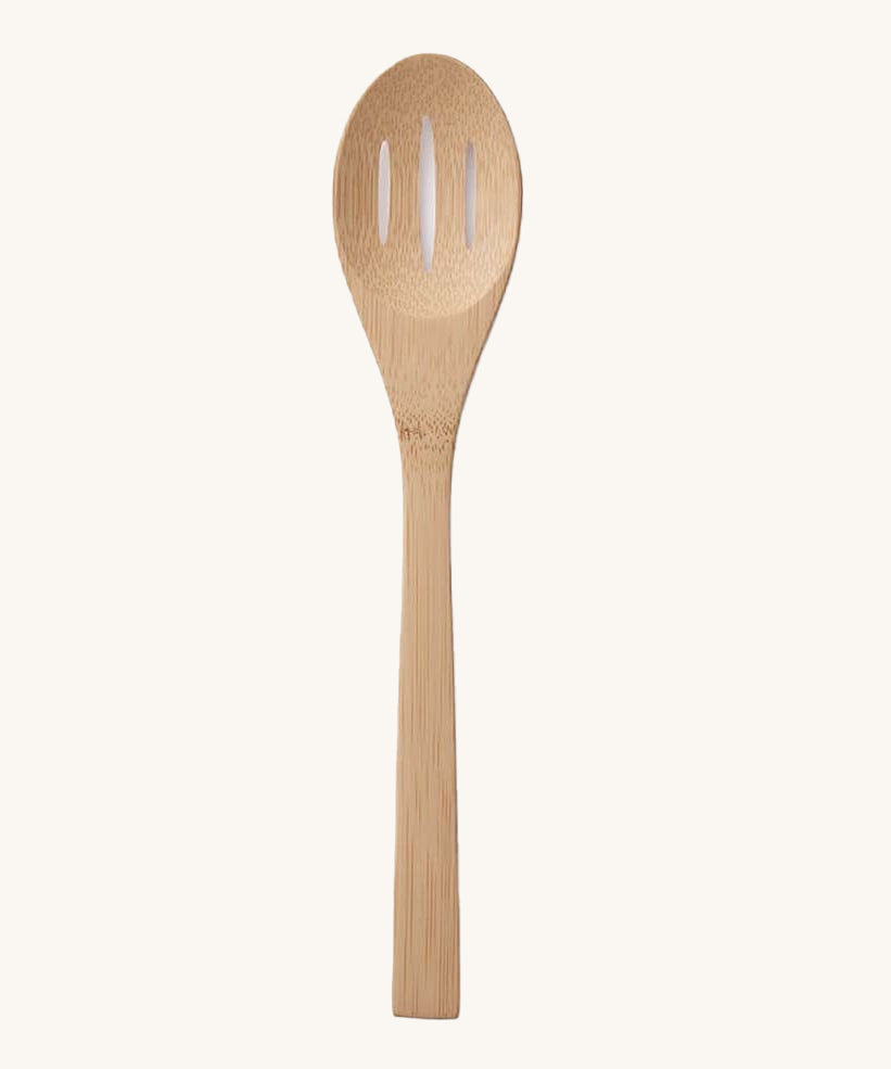 A Bambu Bamboo Give It A Rest Slotted Spoon on a plain background. 