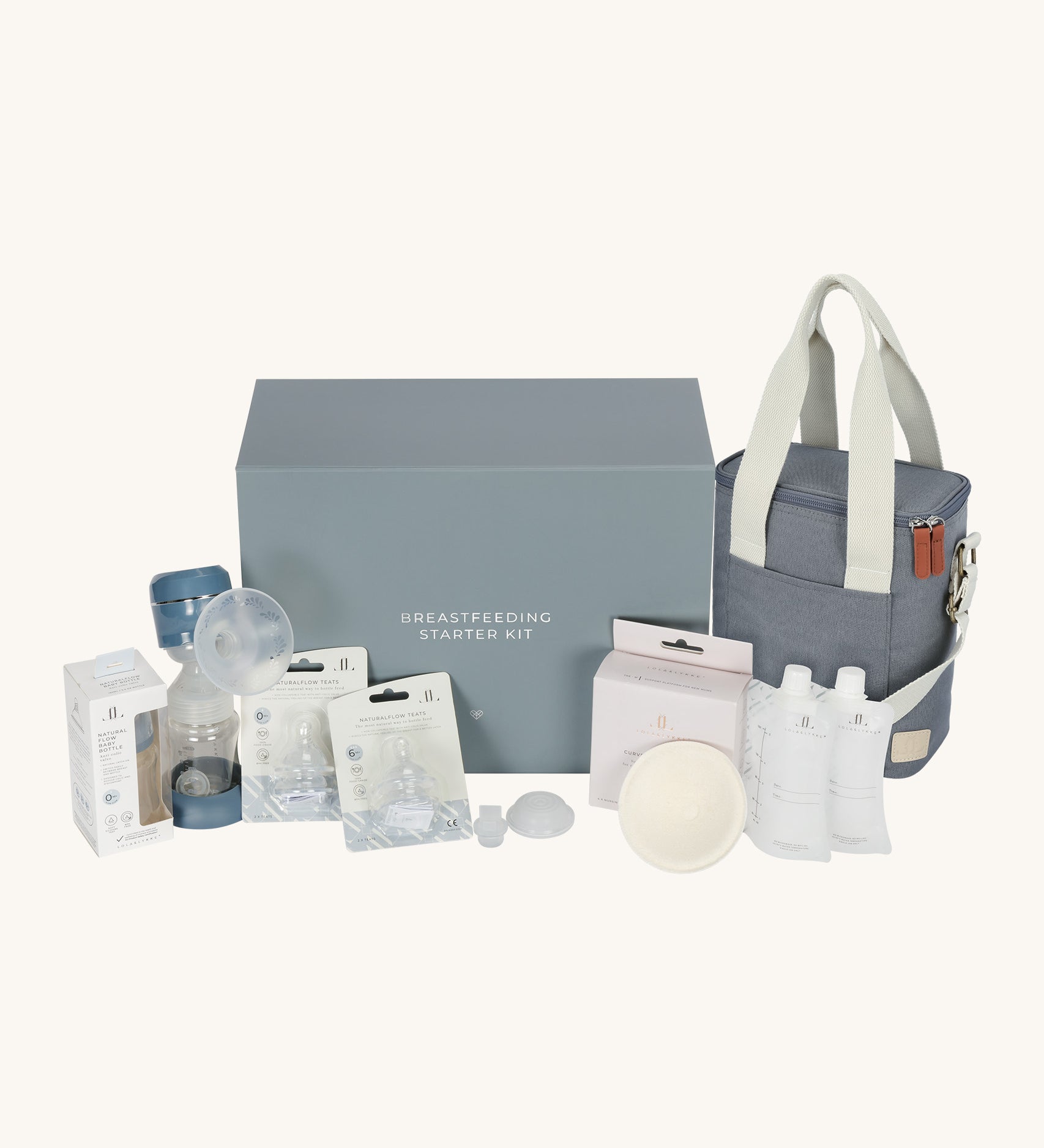 Lola & Lykke Breastfeeding Starter Kit. A fantastic starter set to support breastfeeding and milk expressing journeys. The perfect gift for yourself or another nursing person