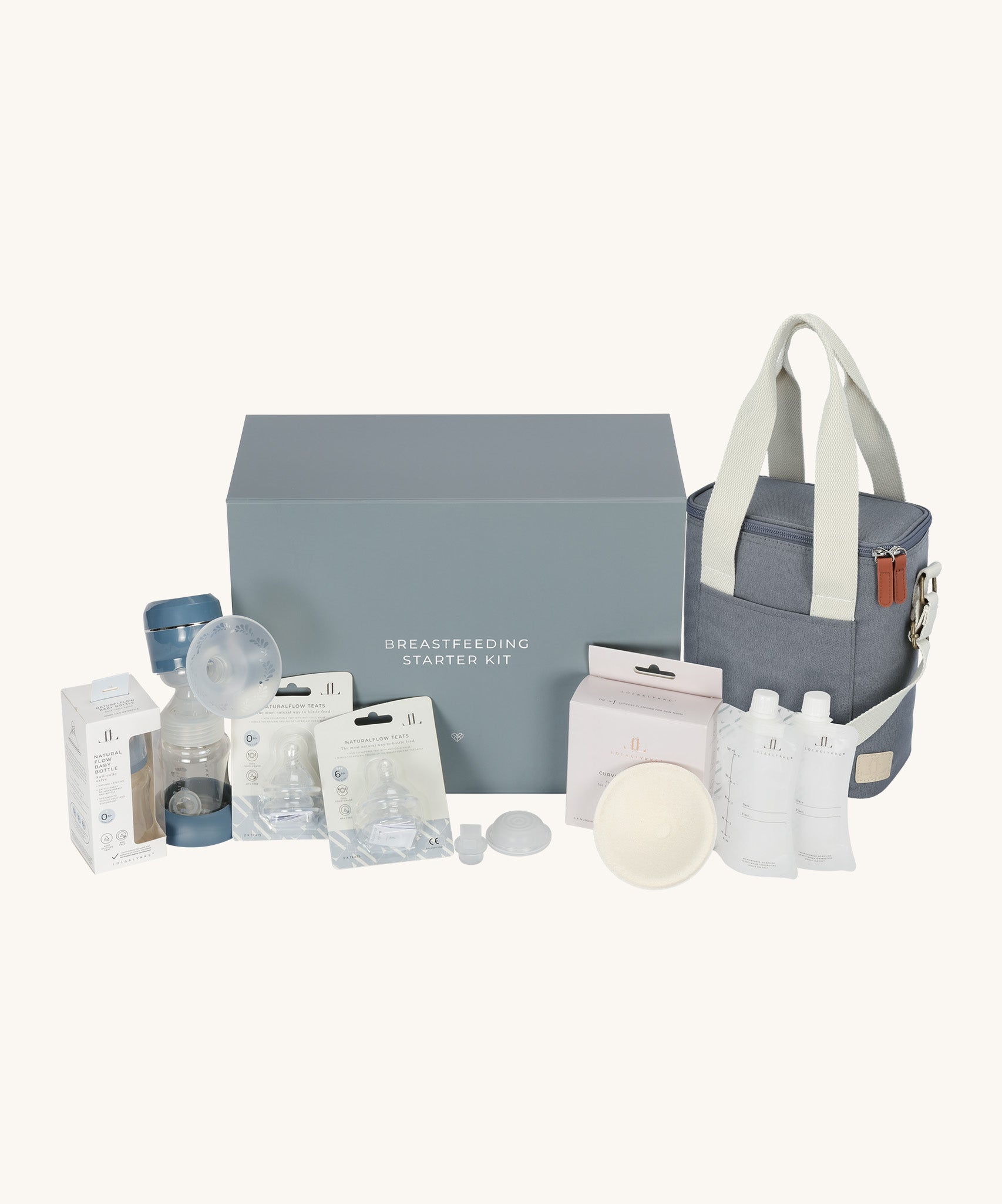 Lola & Lykke Breastfeeding Starter Kit. A fantastic starter set to support breastfeeding and milk expressing journeys. The perfect gift for yourself or another nursing person