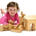 Lanka Kade Pig and Sheep Barn Set With Natural Characters