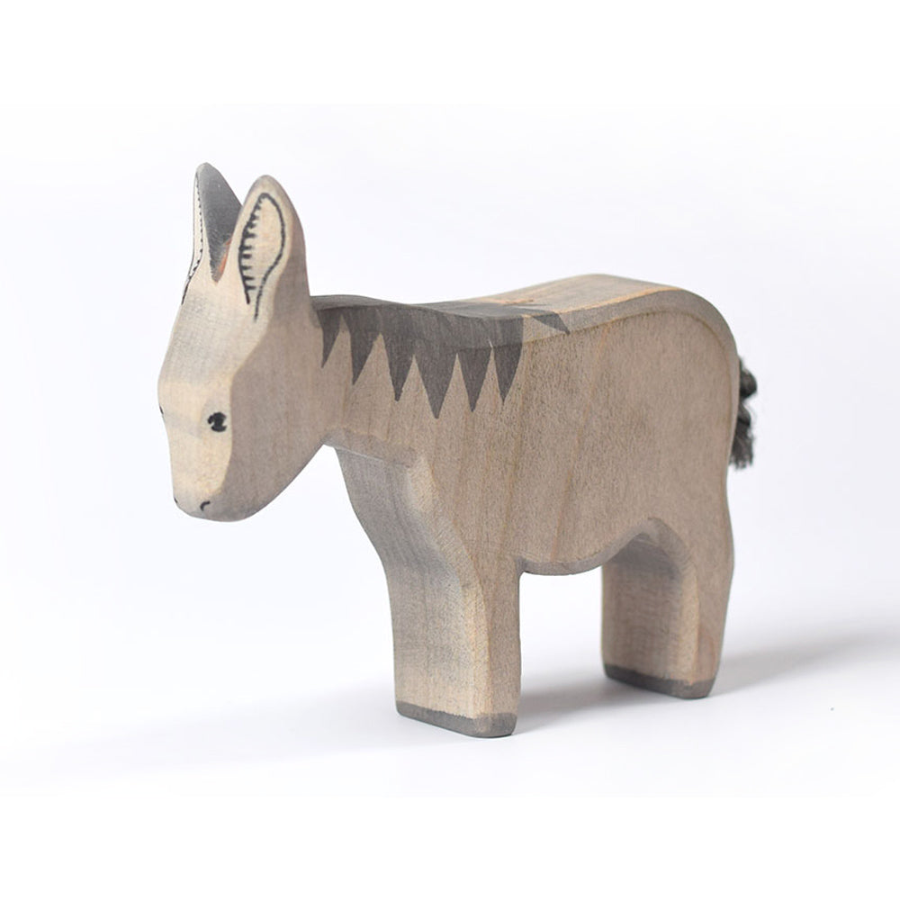 Bumbu eco-friendly wooden kids donkey animal toy stood on a white background