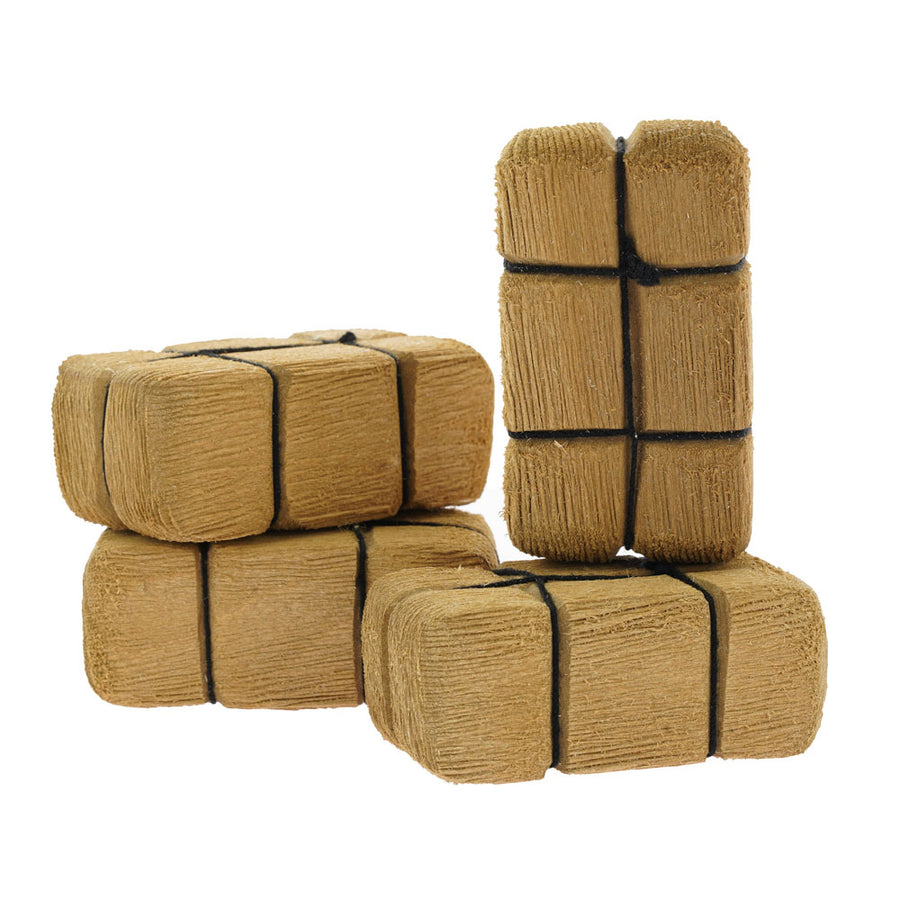 Bumbu handmade wooden haystack toy block set on a white background