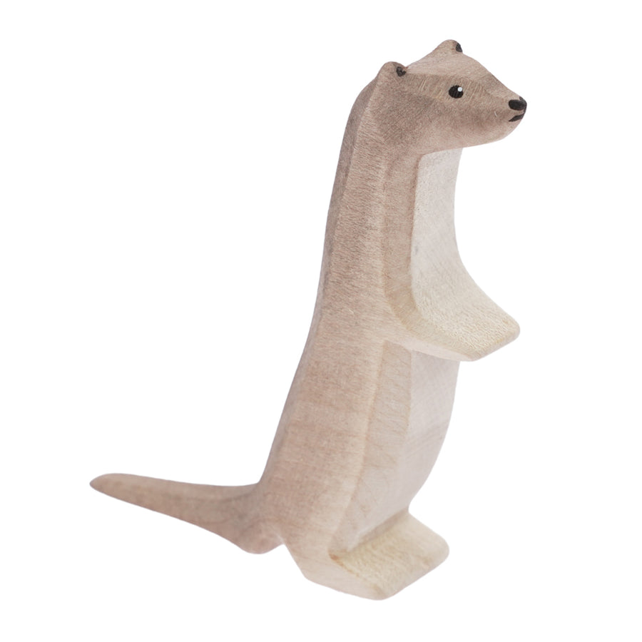 Bumbu plastic-free curious wooden otter toy on a white background