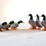 Bumbu Handmade Wooden Mallard Duck Toy - Head Down