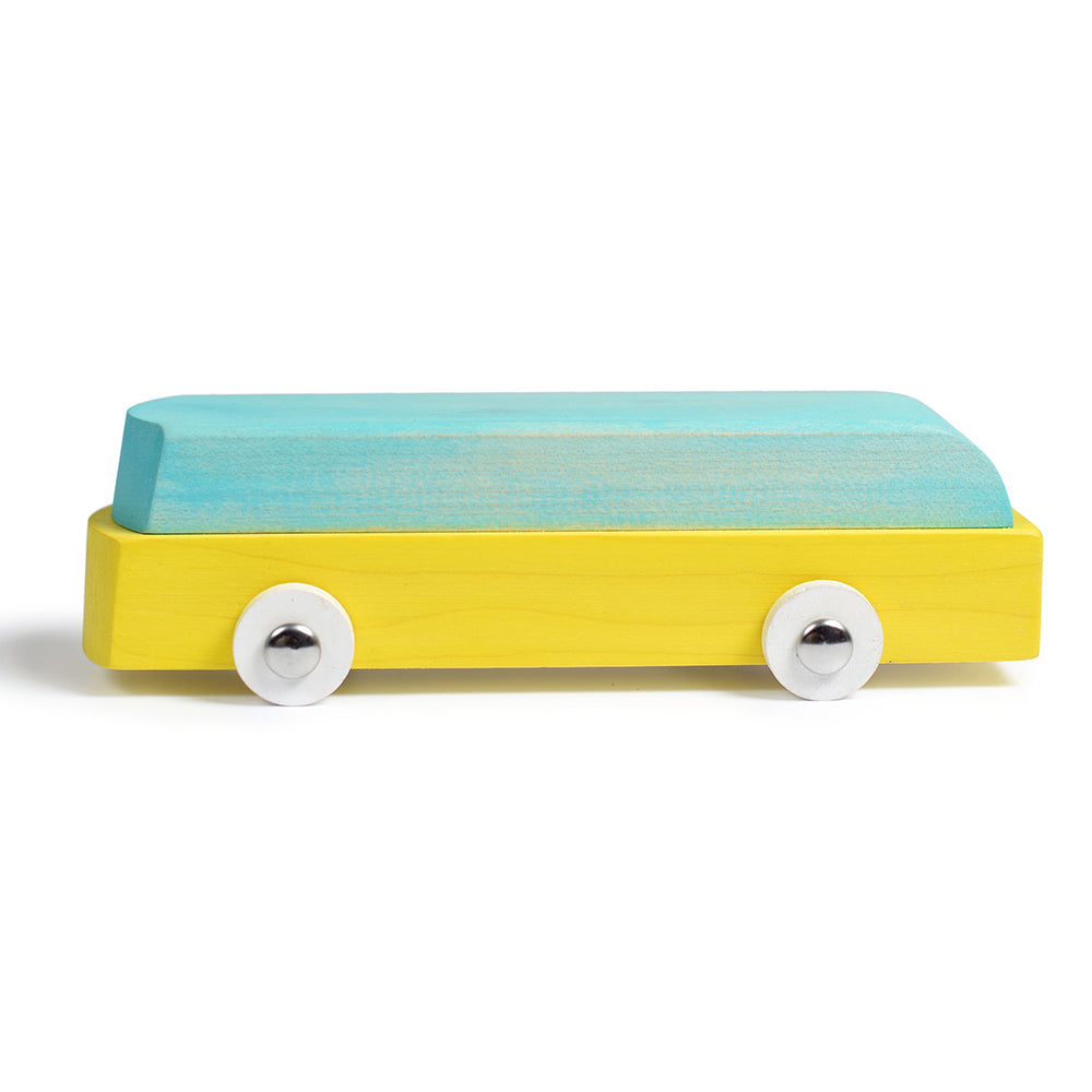 Bumbu handmade wooden car #6 toy on a white background