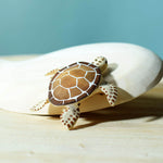 Tortue en Bois Bumbu - Marron