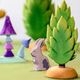 Bumbu Wooden Grey Sitting Rabbit