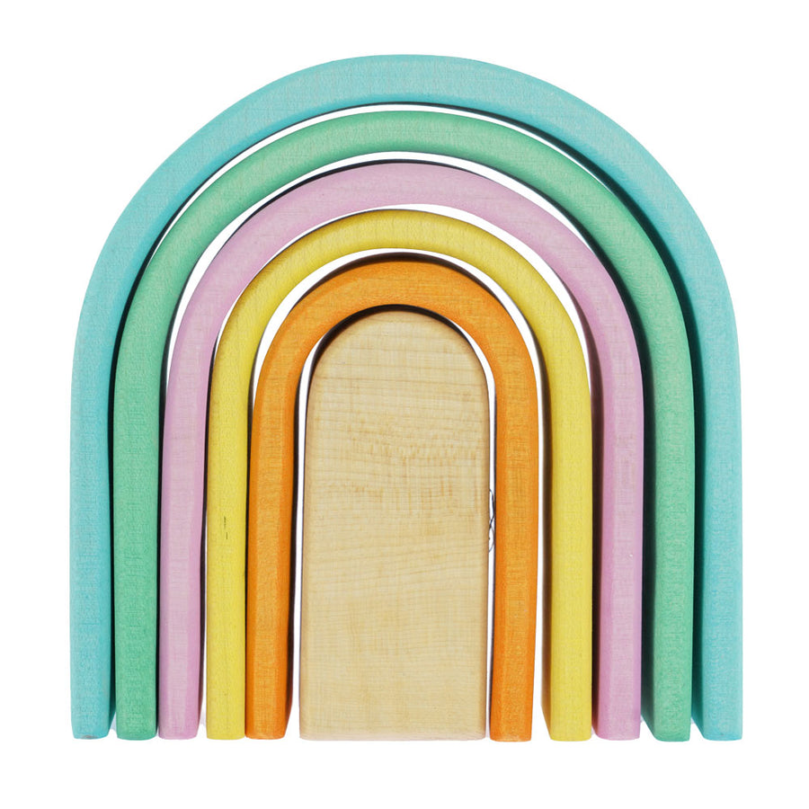 Front of the Bumbu hand carved wooden pastel arches on a white background