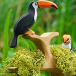 Toucan en bois Bumbu assis