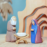 Bumbu Wooden Baby Jesus and Crib Nativity Figure